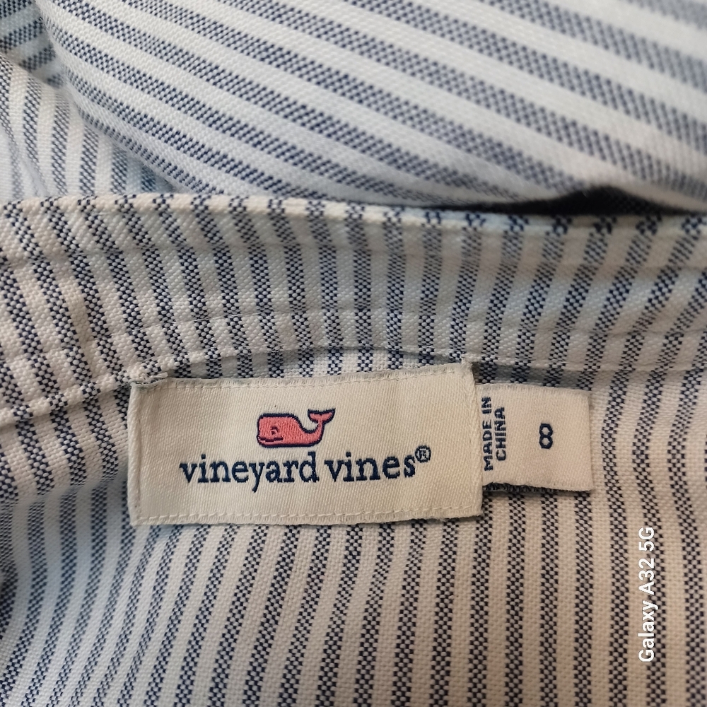 Vineyard Vines  Women Size 8 Blue Striped Mini Dress - Picture 2 of 16